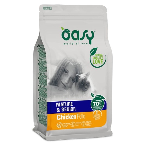 Oasy Dry Cat сухой корм для взрослых кошек и котов старше 7 лет - 300 г фото 1
