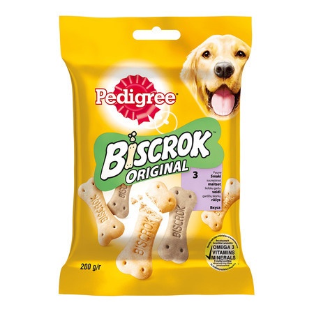 Лакомство Pedigree Biscrok для собак в форме бисквитных косточек - 200 г фото 1