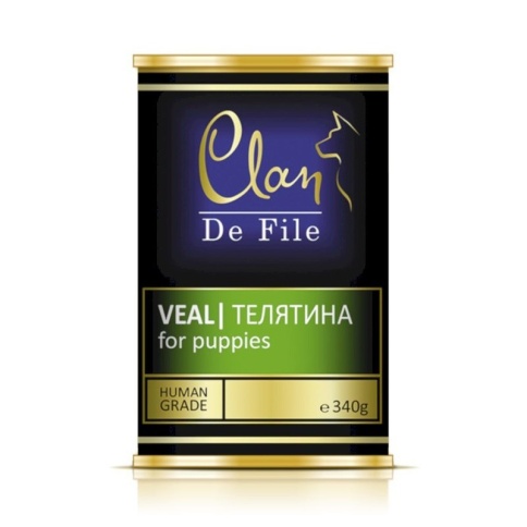 Clan De File влажный корм для щенков с телятиной в консервах - 340 г фото 1