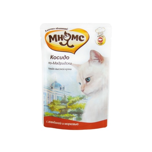 Мнямс паучи Косидо по-Мадридски с говядиной и морковью для кошек - 85 г фото 2