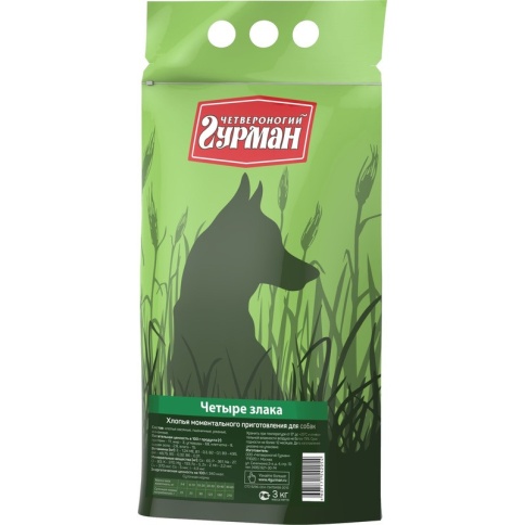 Каша для собак Четвероногий гурман 4 злака - 3 кг фото 1