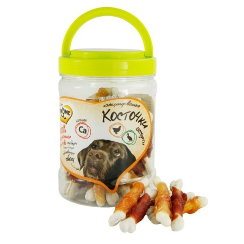 Мнямс лакомство Кальцинированные косточки с куриным и утиным мясом для собак - 340 г фото 2