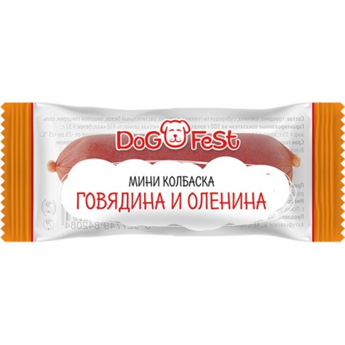 Лакомство Dog Fest мини-колбаска из говядины и оленины для собак - 6 г фото 2