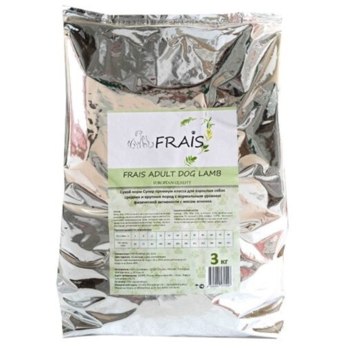 Сухой корм Frais Adult Dog для взрослых собак с ягненком - 3 кг фото 1