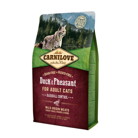 Carnilove Duck & Pheasant Hairball Control for Adult Cats для взрослых кошек с мясом утки и фазана - 6 кг фото 2
