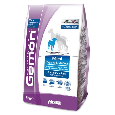 Gemon Dog Mini сухой корм для взрослых собак мелких пород с тунцом и рисом - 1 кг фото 1