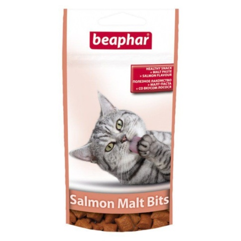 Beaphar Malt-Bits Подушечки с мальт-пастой для выведения шерсти из желудка с Лососем 35г*75 шт фото 2