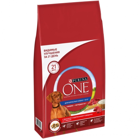 Purina ONE Medmax сухой корм для взрослых собак средних и крупных пород с говядиной и рисом - 7 кг фото 1