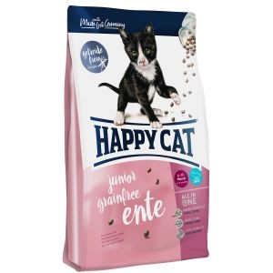Happy Cat Supreme Junior Grainfree Ente сухой беззерновой корм для молодых кошек с уткой - 300 г фото 1