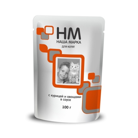 Наша Марка для котят с курицей и овощами 100 г (паучи) фото 2