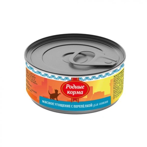 Родные корма Мясное угощение с Перепелкой консервы для котят 100 г фото 1