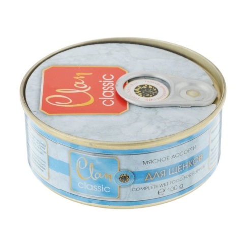 Clan Classic влажный корм для щенков мясное ассорти в консервах - 100 г фото 1