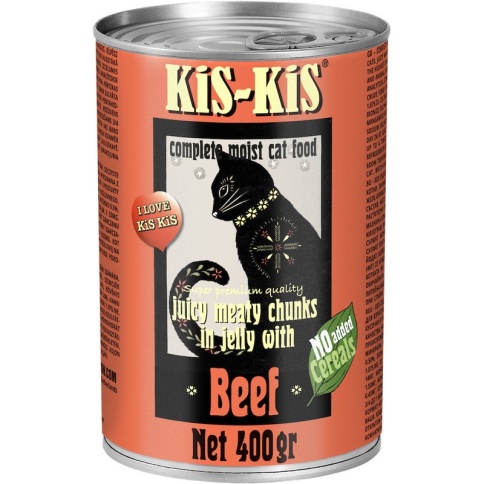 Влажный корм KiS-KiS Canned Food Beef для кошек с говядиной - 400 г фото 1
