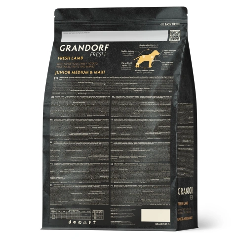 Сухой корм Grandorf Fresh Dog для юниоров средних и крупных пород беременных и кормящих собак беззерновой ягненок с бататом 1 кг фото 2