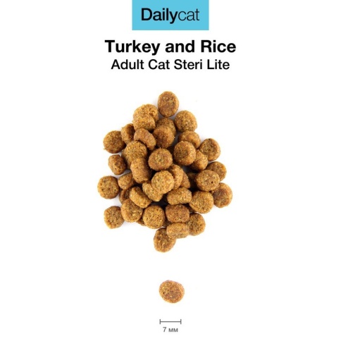 Dailycat Casual Line Adult Steri Lite Turkey корм для стерилизованных кошек с индейкой 3 кг фото 1