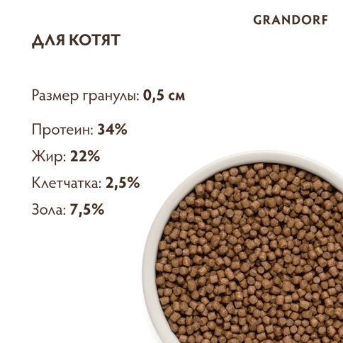 Сухой корм Grandorf Lamb & Turkey Kitten Ягненок с индейкой для котят, 8 кг фото 9
