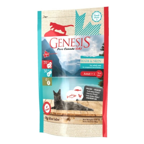 Genesis Pure Canada My Blue Lake Hair Skin для взрослых кошек, для улучшения кожи и шерсти с лососем, форелью и курицей - 340 гр фото 2