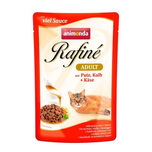 Animonda Паучи Rafine Soupe Adult с индейкой, телятиной и сыром для взрослых кошек 100 г фото 2