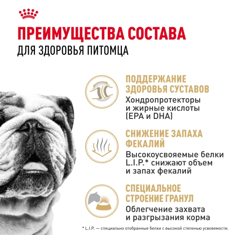 Сухой корм Royal Canin Bulldog Adult для собак породы английский бульдог, 3 кг фото 3