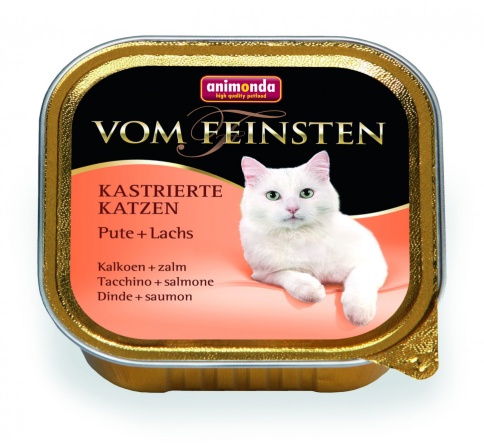 Animonda Консервы Vom Feinsten for castrated cats для кастрированных кошек с индейкой и лососем - 100 г фото 1