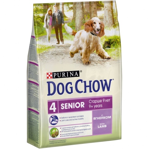 Purina Dog Chow для взрослых собак старше 9 лет с ягненком - 2,5 кг фото 1