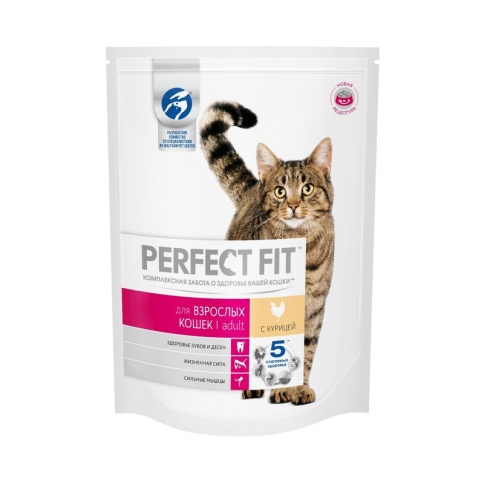 Perfect Fit сухой корм для взрослых кошек с курицей - 190 г фото 1