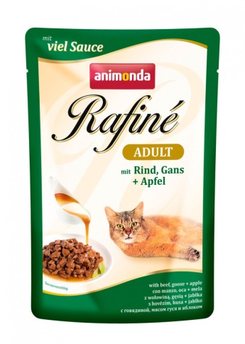Animonda Паучи Rafine Soupe Adult с говядиной, мясом гуся и яблоком для взрослых кошек 100 г фото 1