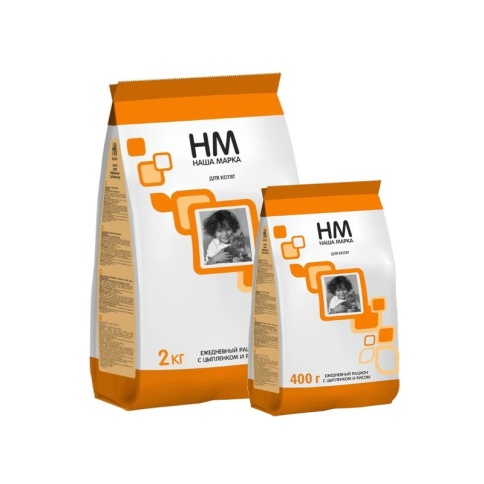 Наша Марка сухой корм для котят с цыплёнком и рисом 400 г фото 2