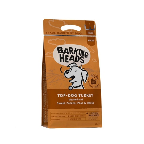 Сухой беззерновой корм Barking Heads Top-Dog Turkey для взрослых собак с индейкой и бататом - 2 кг фото 1