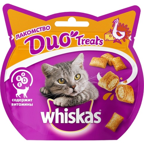 Whiskas Duo лакомство с индейкой и сыром для кошек - 40 г фото 2