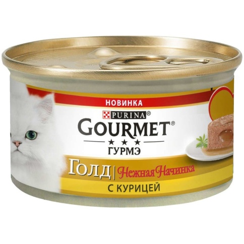 Влажный корм Gourmet Gold Нежная начинка для взрослых кошек с курицей - 85 г фото 2