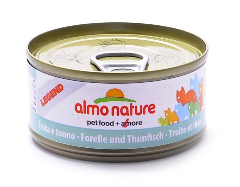 Almo Nature Legend Adult Cat Trout&Tuna консервированный корм с цельными кусочками форели и тунца в бульоне для взрослых кошек - 70 г фото 1