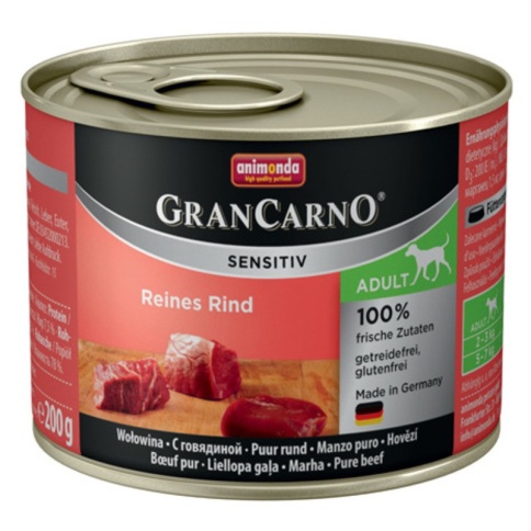 Animonda GranCarno Sensitiv / Анимонда Гран Карно Сенситив с говядиной для чувствительных собак 200 г (консервы) фото 2