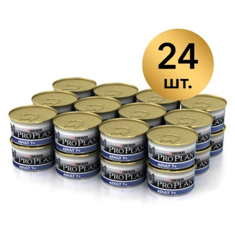 Влажный корм Purina Pro Plan Adult +7 для взрослых кошек старше 7 лет с тунцом - 85 г фото 2