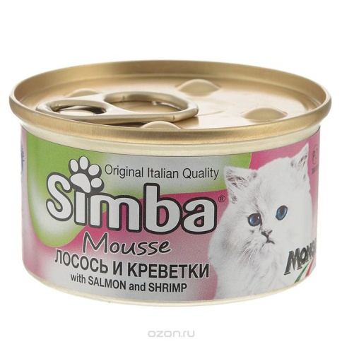 Simba Cat консервы для кошек паштет лосось с креветками 85 г фото 1
