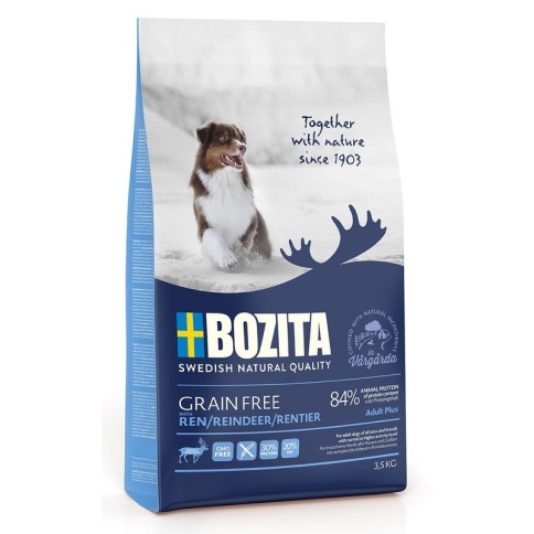 Bozita Grain Free Reindeer 30/20 сухой корм беззерновой для взрослых собак c нормальным и повышенным уровнем активности с оленем - 3,5 кг фото 1