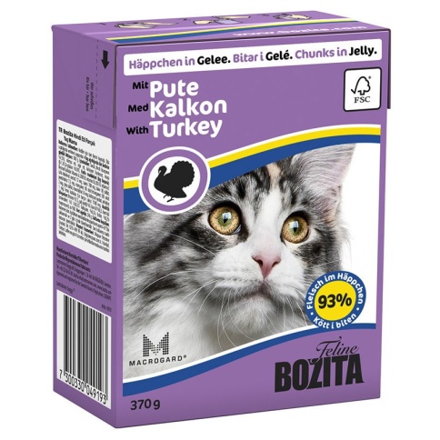 Bozita кусочки в желе с рубленой индейкой для кошек - 370 г фото 2