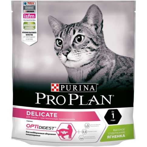 Purina Pro Plan Delicate корм для кошек при чувствительном пищеварении, с ягненком 400 гр фото 2