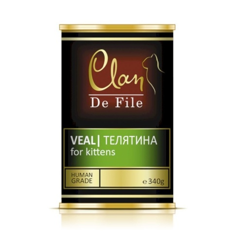 Clan De File влажный корм для котят с телятиной в консервах - 340 г фото 1