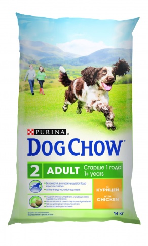 Purina Dog Chow для взрослых собак старше 1 года с курицей - 14 кг фото 1