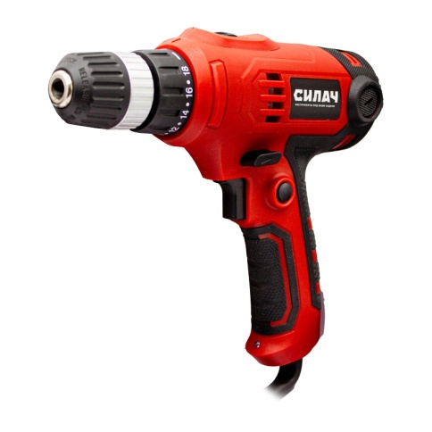 Дрель электрическая шуруповерт СИЛАЧ ДЭШ-10.450П (450Вт,пат10мм,45Hm,2 скор,0-450/0-1800об/мин) (1/10) фото 1