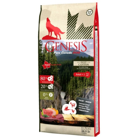 Genesis Pure Canada Deep Canyon Adult для взрослых собак всех пород с курицей, ягненком и козой - 11.79 кг фото 2