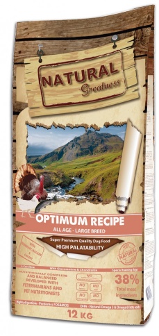 Natural Greatness Optimum Recipe Large Breed сухой корм для взрослых собак крупных пород - 12 кг фото 1