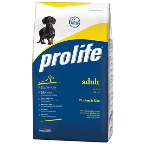 Prolife Dog Adult Mini сухой корм для собак мелких пород с курицей и рисом - 3 кг фото 2