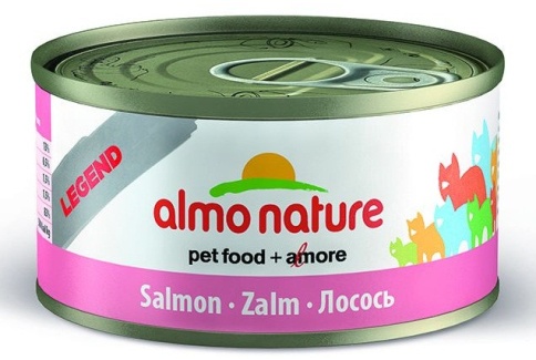 Almo Nature Legend Adult Cat Salmon консервированный корм с цельными кусочками лосося в бульоне для взрослых кошек - 70 г фото 1
