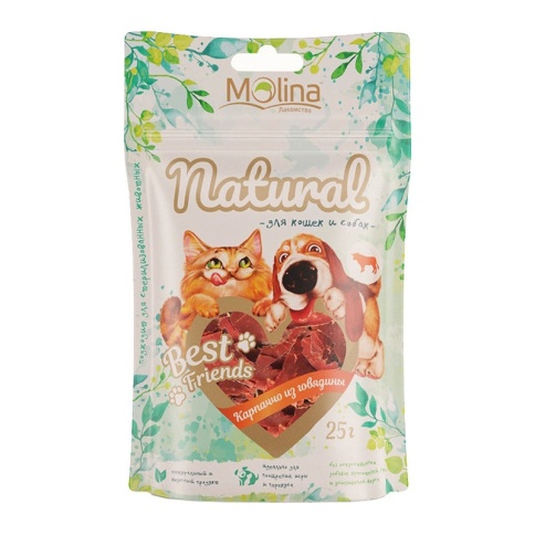 Molina Best Friends лакомство для кошек и собак Карпаччо из говядины - 25 г фото 1