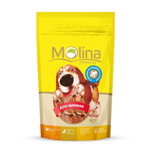 Molina Лакомство для щенков Рулетики из индейки и трески 65 г 1 ш фото 1