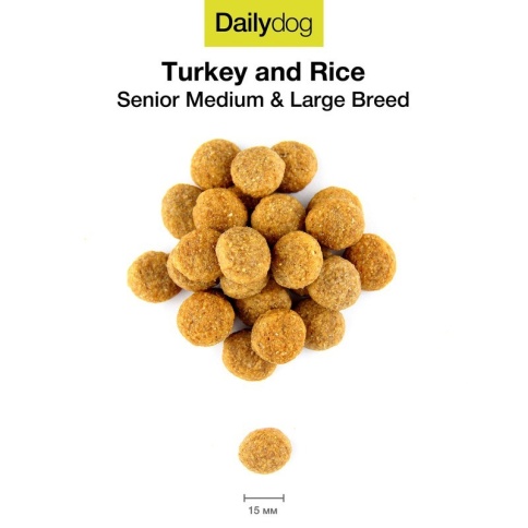 Сухой корм Dailydog Senior Medium Large Breed для пожилых собак средних и крупных пород с индейкой и рисом 3 кг фото 1
