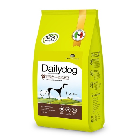 Сухой корм Dailydog Adult Small Breed Deer and Maize для взрослых собак мелких пород с олениной и кукурузой 1.5 кг фото 2