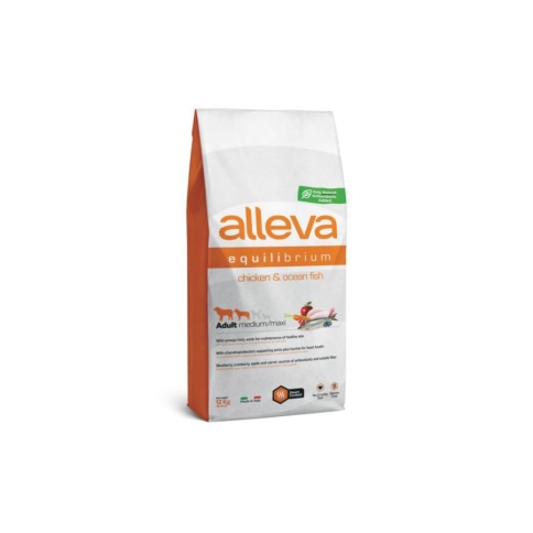 Alleva Equilibrium All Day Maintenance Chicken & Ocean Fish Adult All Breeds сухой корм для взрослых собак всех пород с курицей и океанической рыбой - 12 кг фото 1
